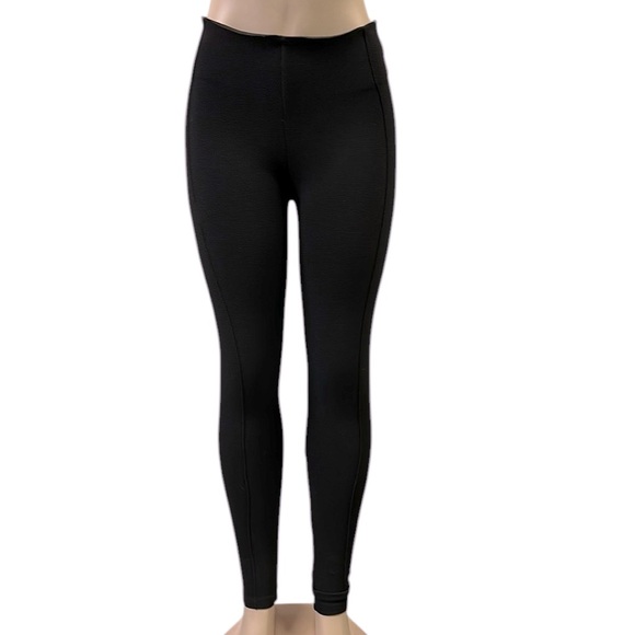 ZARA Thick Black High Waist Ponte Black Leggings Seam Front Womens Small - Picture 4 of 12